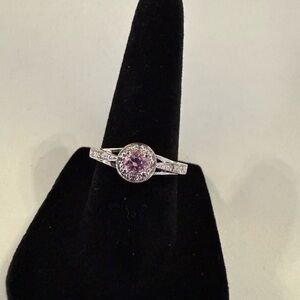 Elegant Silver and Pink Sapphire Women's Ring